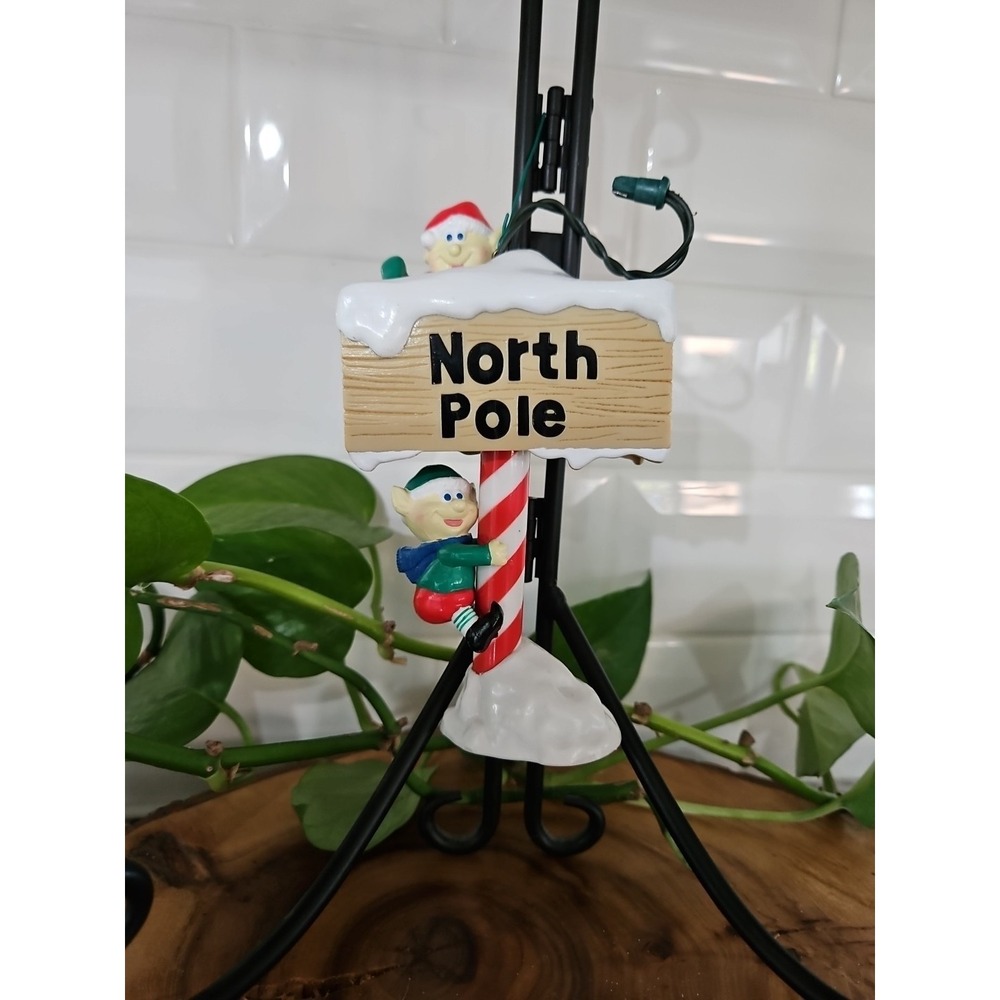 1989 Vintage Noma Ornament‎ Elves On Candy Cane Christmas Decor